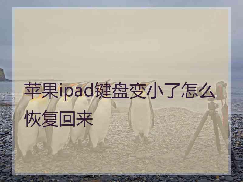 苹果ipad键盘变小了怎么恢复回来