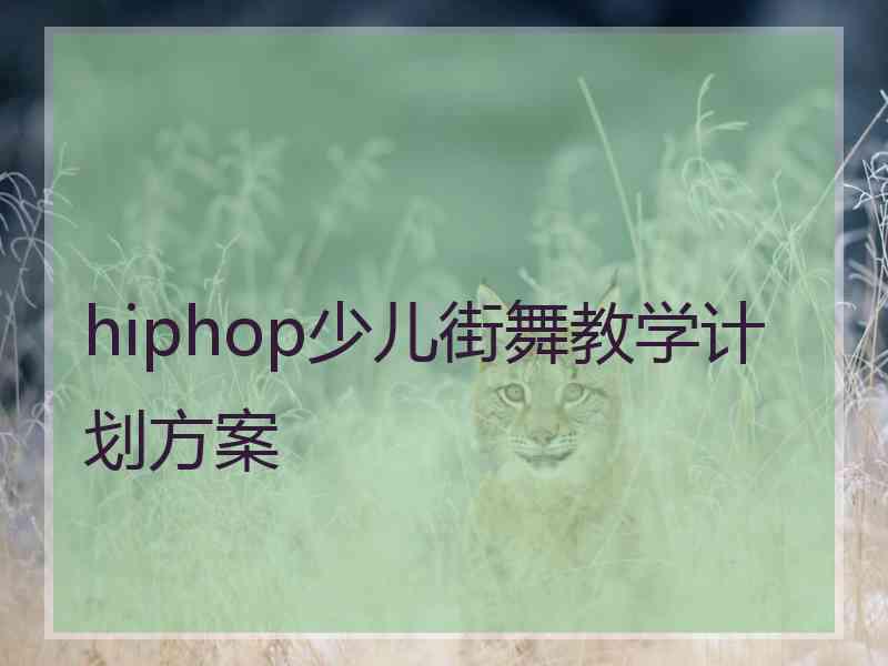 hiphop少儿街舞教学计划方案