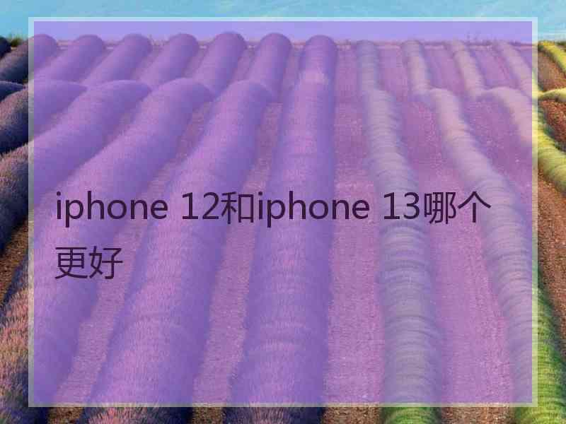 iphone 12和iphone 13哪个更好