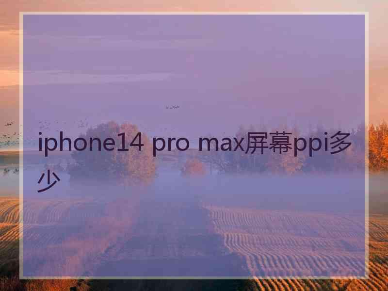 iphone14 pro max屏幕ppi多少