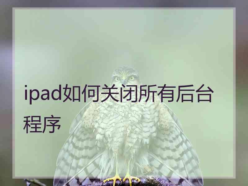 ipad如何关闭所有后台程序