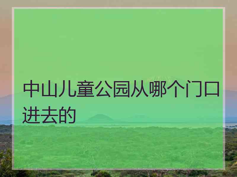 中山儿童公园从哪个门口进去的