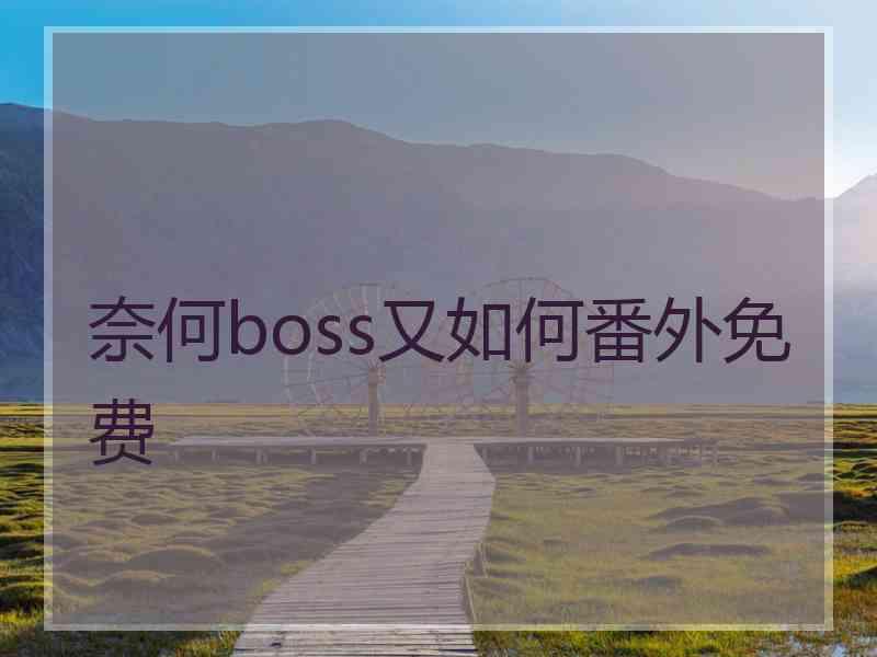 奈何boss又如何番外免费