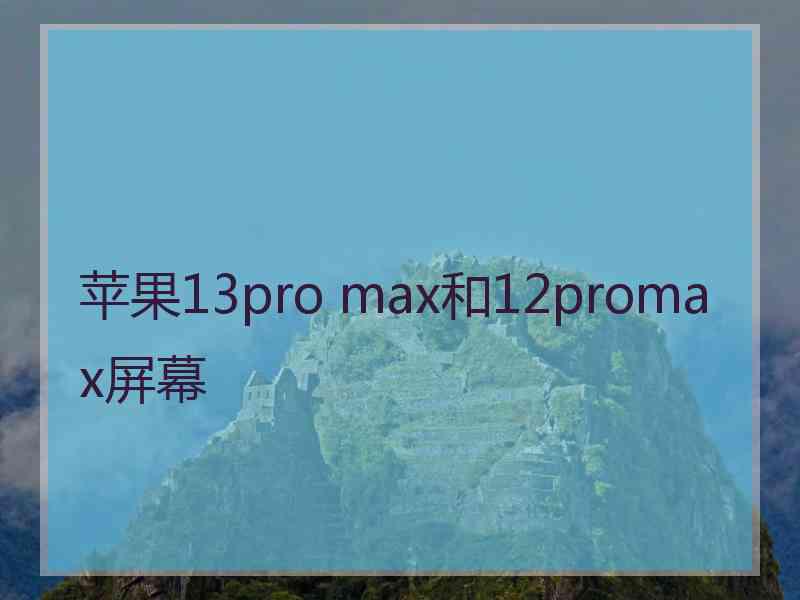 苹果13pro max和12promax屏幕