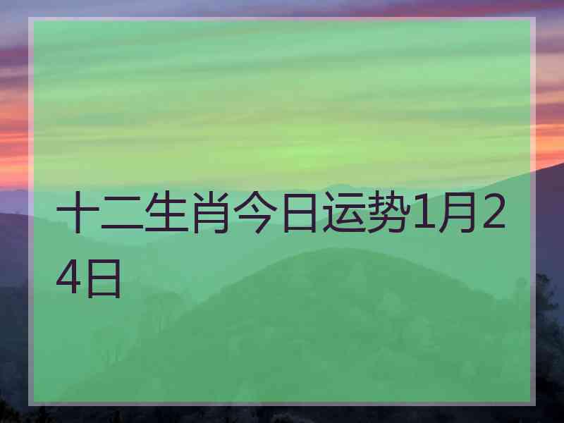 十二生肖今日运势1月24日