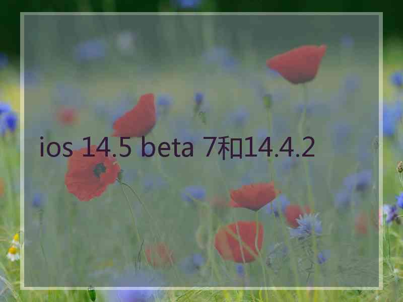 ios 14.5 beta 7和14.4.2