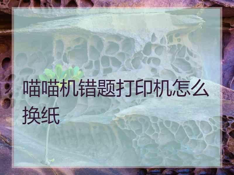 喵喵机错题打印机怎么换纸