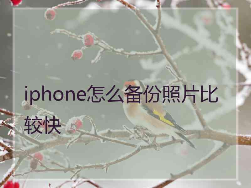 iphone怎么备份照片比较快