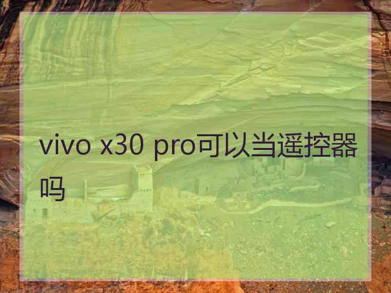 vivo x30 pro可以当遥控器吗