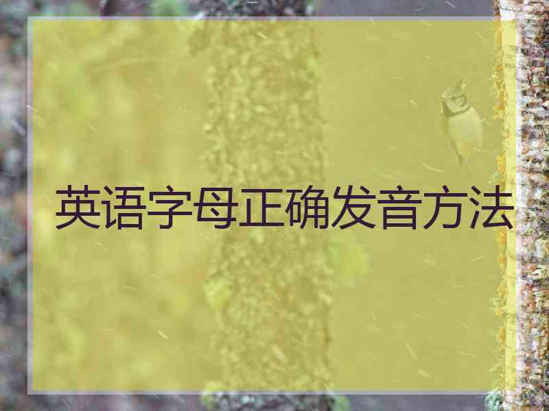 英语字母正确发音方法