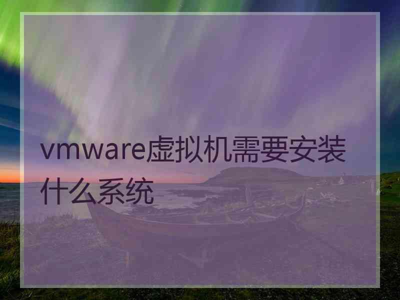 vmware虚拟机需要安装什么系统