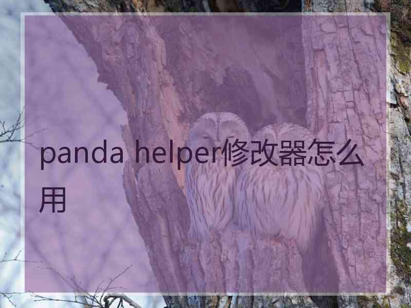 panda helper修改器怎么用