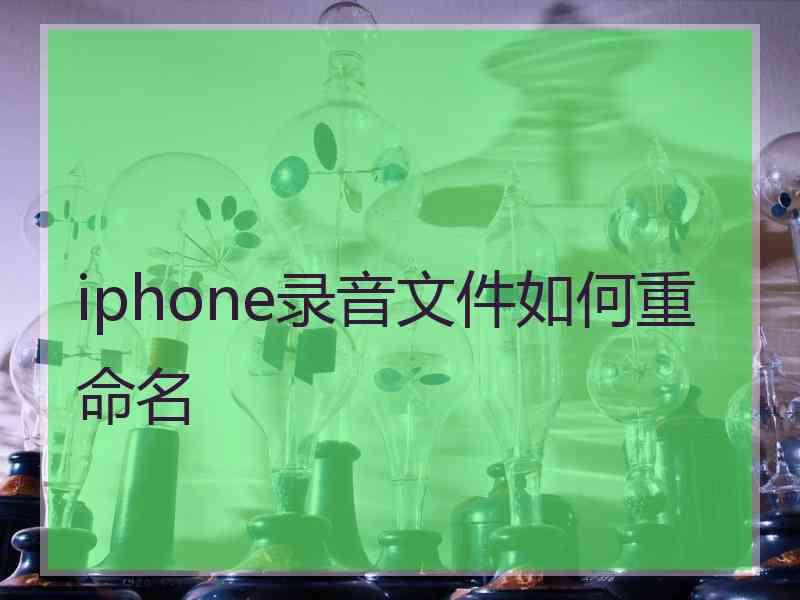 iphone录音文件如何重命名