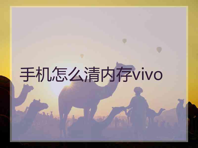 手机怎么清内存vivo