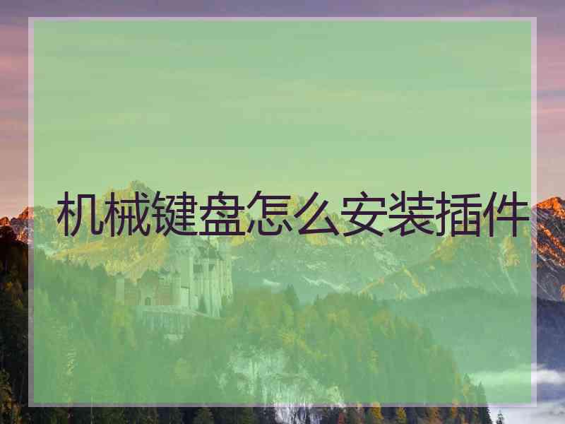 机械键盘怎么安装插件