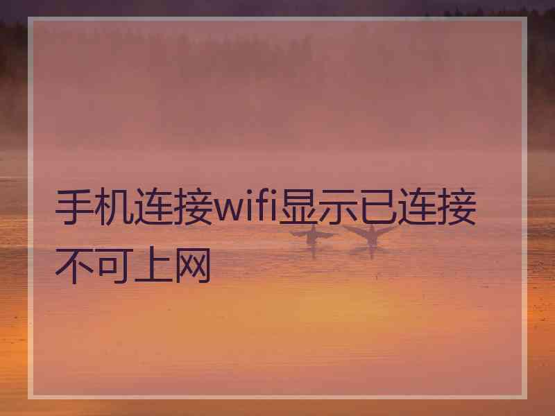 手机连接wifi显示已连接不可上网