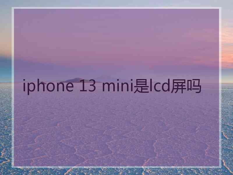 iphone 13 mini是lcd屏吗