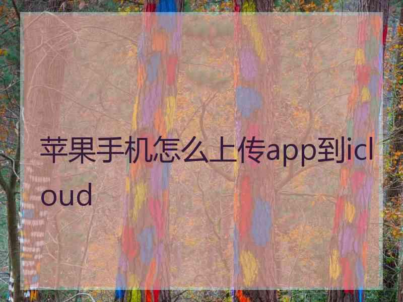 苹果手机怎么上传app到icloud