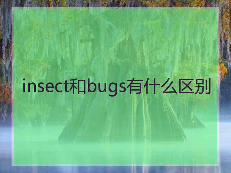 insect和bugs有什么区别