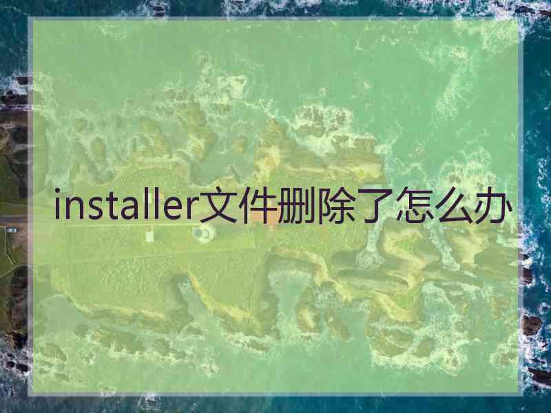 installer文件删除了怎么办