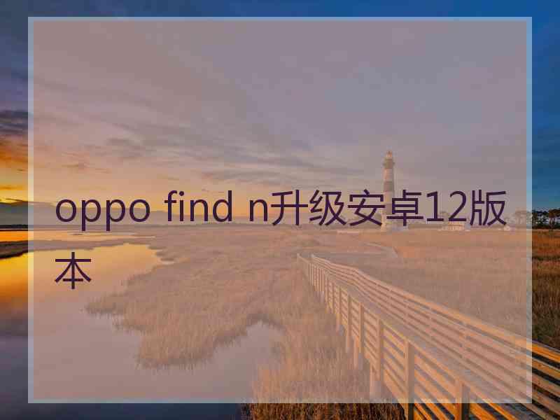 oppo find n升级安卓12版本