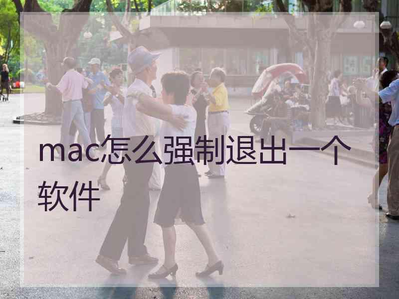 mac怎么强制退出一个软件