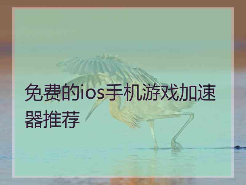 免费的ios手机游戏加速器推荐