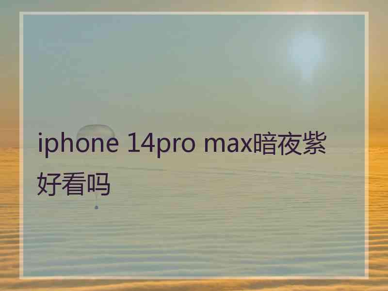 iphone 14pro max暗夜紫好看吗