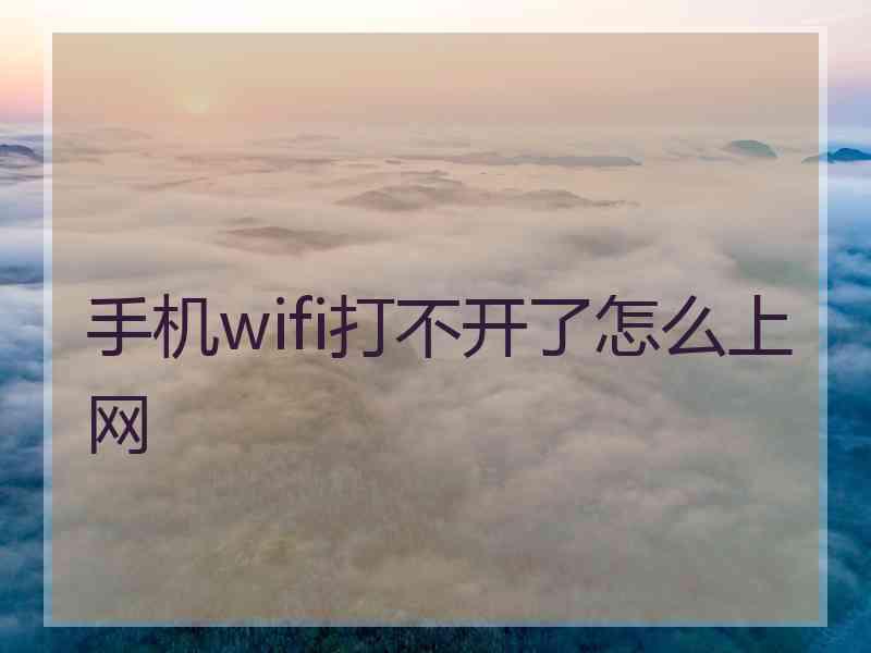 手机wifi打不开了怎么上网