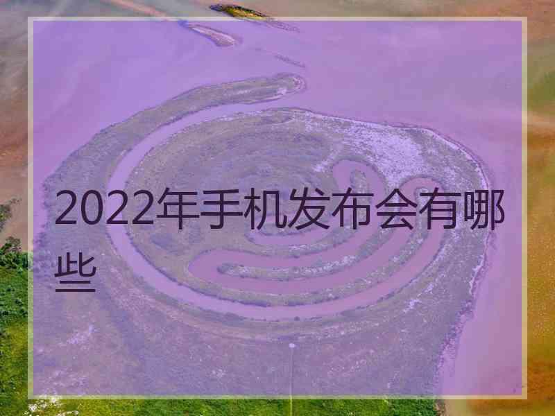 2022年手机发布会有哪些