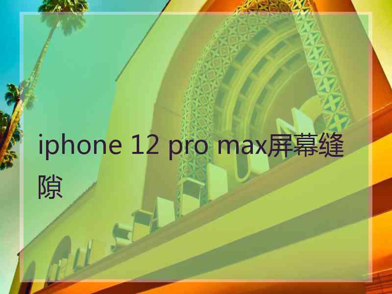 iphone 12 pro max屏幕缝隙