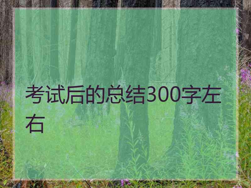 考试后的总结300字左右