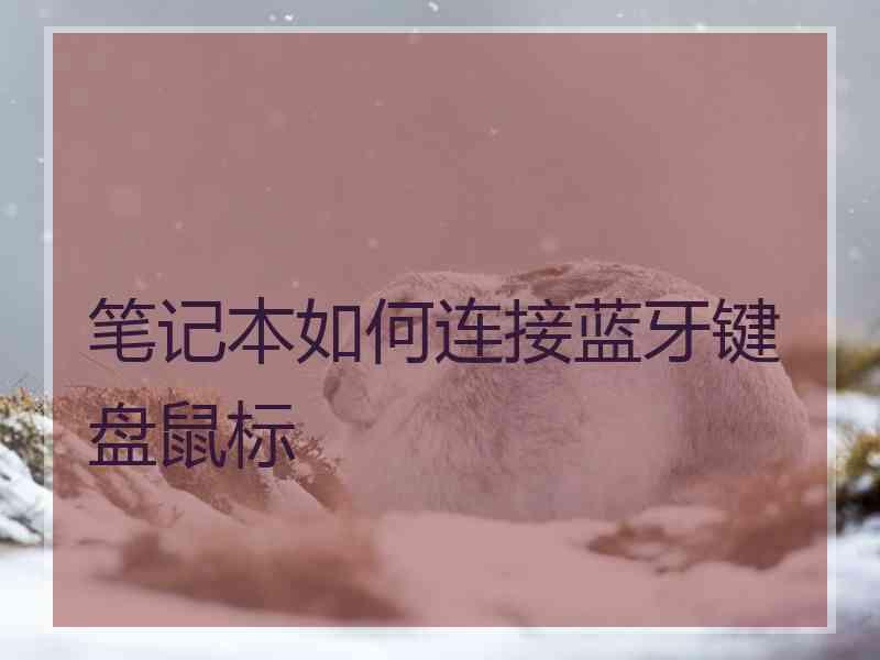 笔记本如何连接蓝牙键盘鼠标