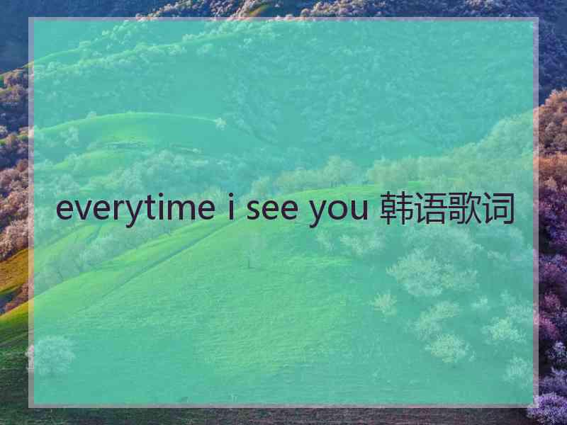 everytime i see you 韩语歌词