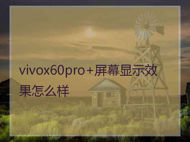 vivox60pro+屏幕显示效果怎么样