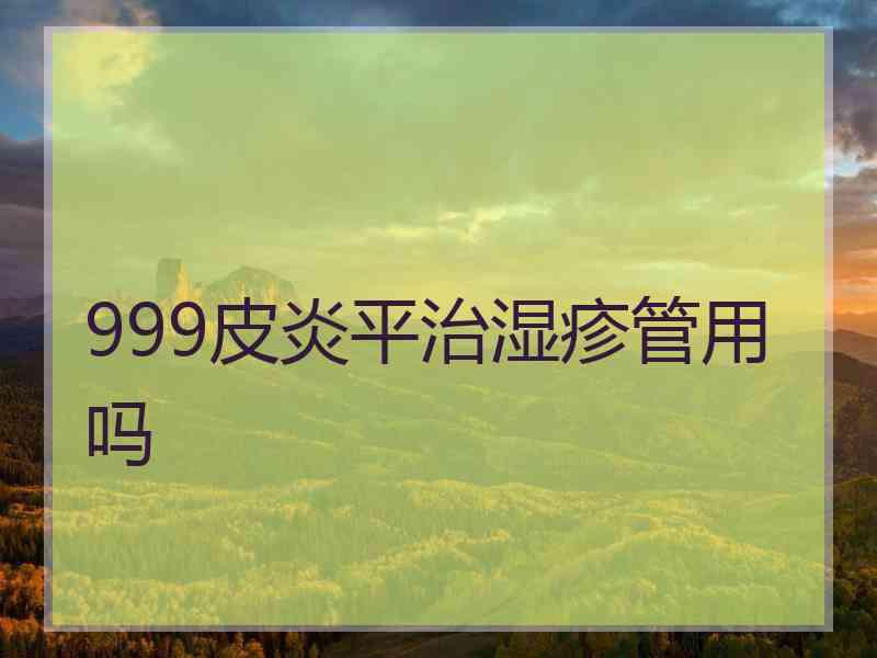 999皮炎平治湿疹管用吗