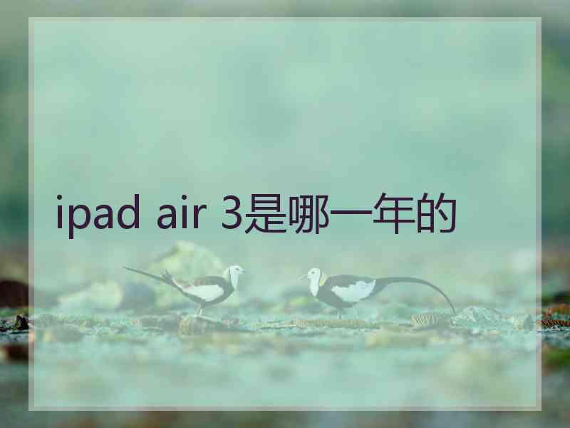 ipad air 3是哪一年的