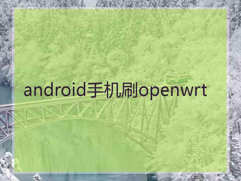 android手机刷openwrt