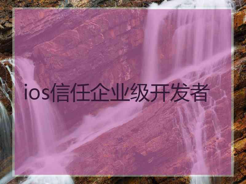 ios信任企业级开发者