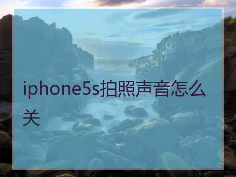 iphone5s拍照声音怎么关