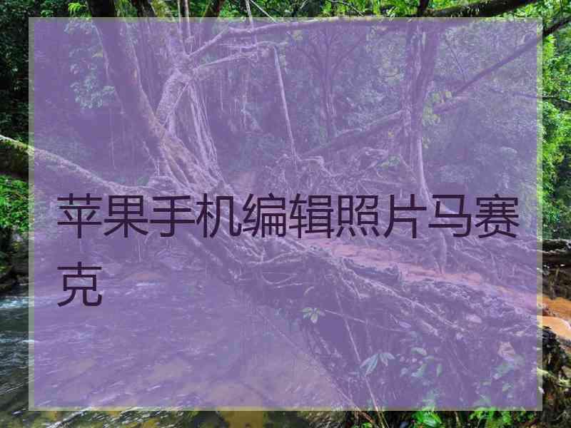 苹果手机编辑照片马赛克