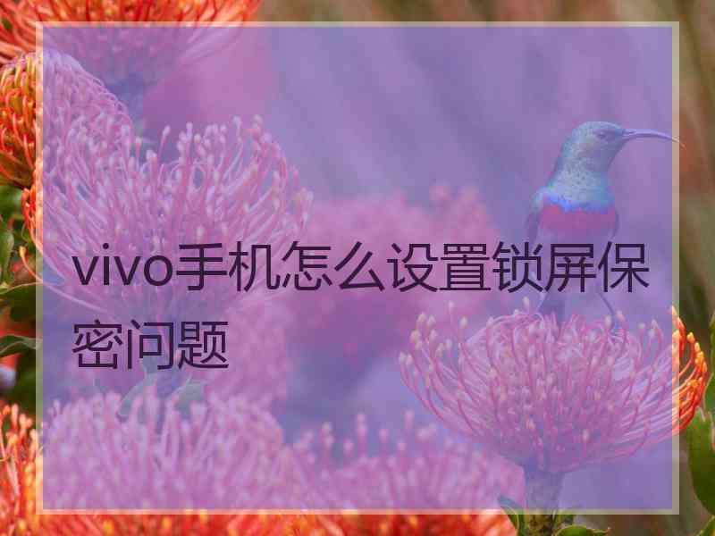 vivo手机怎么设置锁屏保密问题