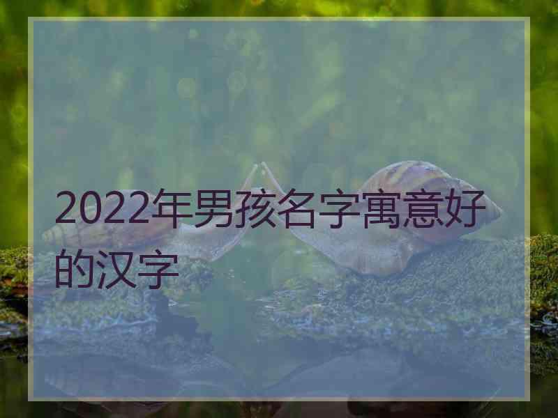 2022年男孩名字寓意好的汉字