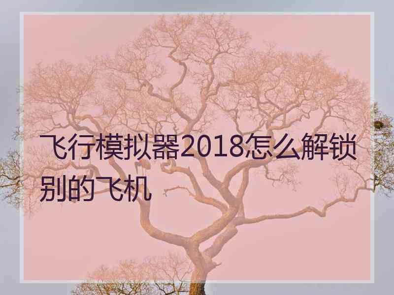 飞行模拟器2018怎么解锁别的飞机