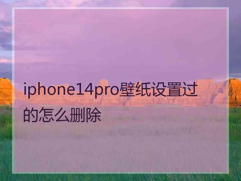 iphone14pro壁纸设置过的怎么删除