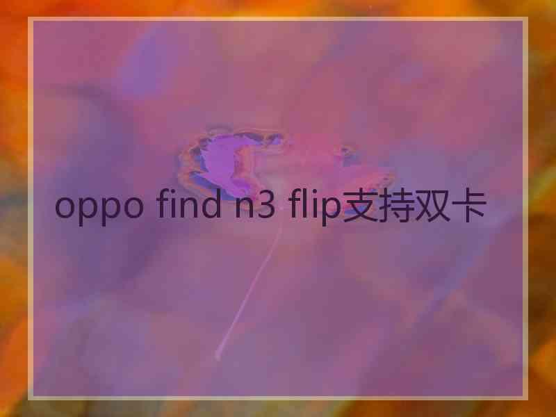 oppo find n3 flip支持双卡