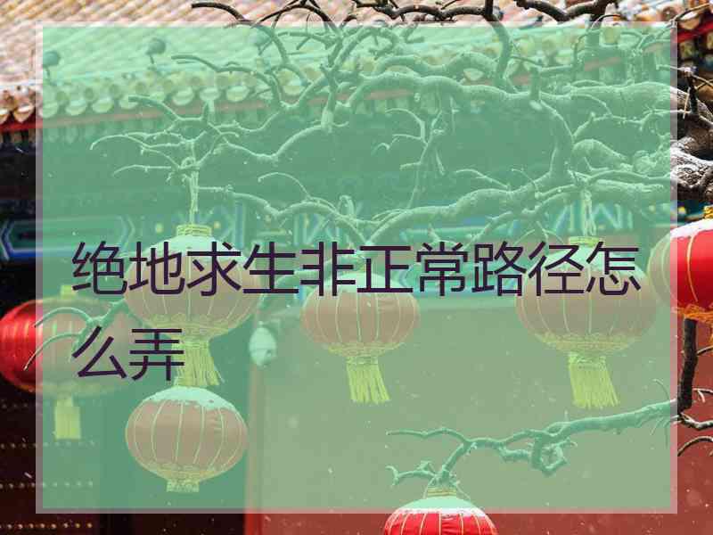 绝地求生非正常路径怎么弄