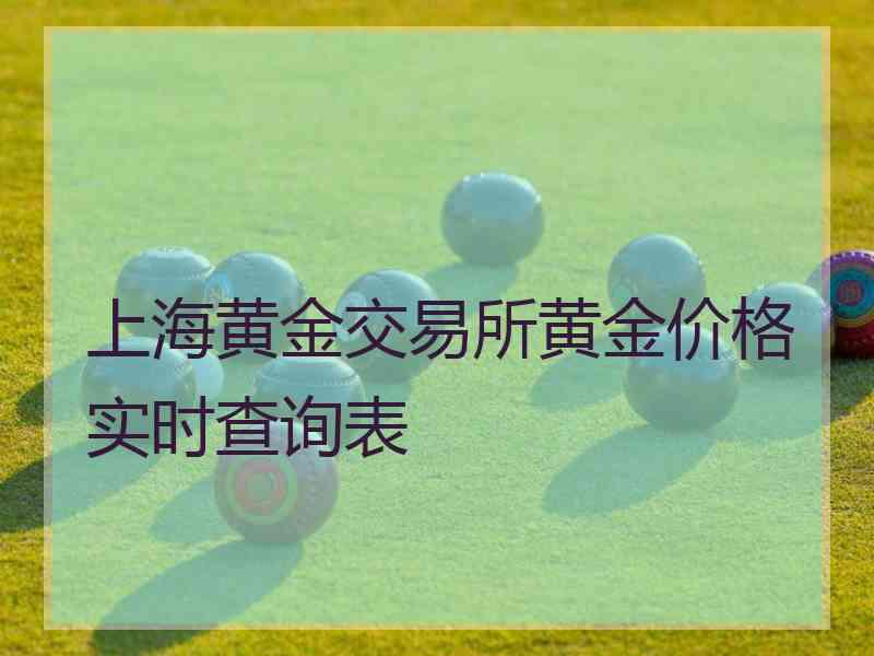 上海黄金交易所黄金价格实时查询表