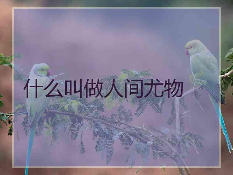 什么叫做人间尤物