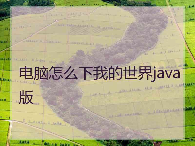 电脑怎么下我的世界java版